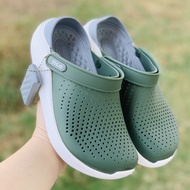 Dép Cross Literide Nam Nữ Xanh Rêu - FREESHIP + Hàng loại 1 - giày sục sandal Crocs quai ngang bít đ