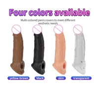 Extended Thickened Crystal Texture Condom TPE Penis Sleeve Men Condom Sex Toys for Couples