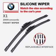 BMW X1 wiper blade set for 2009-onwards E84 F48 U11 front window silicone car windshield wipers