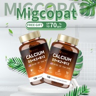 Migcopat Calcium Supplements - Calcium 1200mg With Vitamin D3 K2 B12 500mcg Capsules For Heart, Bone