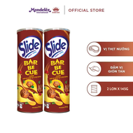 Bánh Lát Snack Khoai Tây Slide Vị Thịt Nướng Combo 2 Lon X 145G