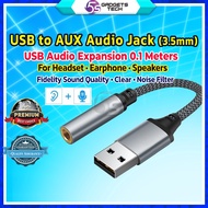 5S USB to 3.5mm Audio Jack Female Adapter 12CM