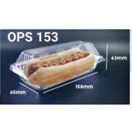Hot Dog Box [100pcs±] Plastic Tray with Lock | Bakery Disposable Clear Food Box | Bekas Makanan Roti