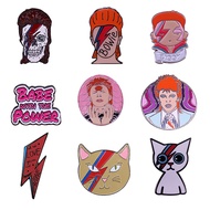 David Bowie Brooch Enamel Pin Artist Collection Badge Collar Bag Jewelry Gift