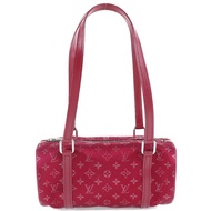 二手LOUIS VUITTON Little Papillon 手提包 M92353，Monogram Satin，法國製造，2002 年，紅色，TH0092，女士。