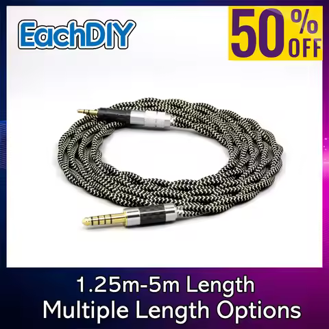 2 Core 2.8mm Litz OFC Earphone Shield Braided Sleeve Cable For Audio Technica ATH-M50x ATH-M40x ATH-