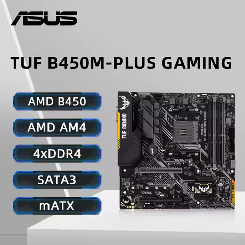 ASUS TUF B450M-PLUS GAMING Motherboard Support AMD Ryzen 5 5600G 3600X 5700X 5800X3D CPU DDR4 128 GB