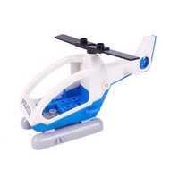 Children's Police Helicopter Building Blocks and Duplo-compatible Children's Toys