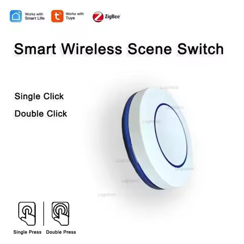 Tuya Zigbee Button Wireless Smart Scene Switch Automation Scenario Controller Smart Gadgets Required