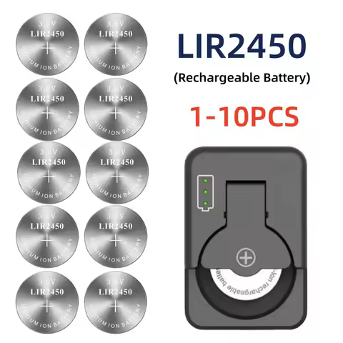 2-10PCS 3.6V LIR2450 Lithium Ion Battery Rechargeable battery replace CR2450
