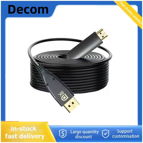 8K 60Hz DP 1.4 to HDMI AOC Active Fiber Optic Cable 4K DisplayPort to HDMI Audio Video Cord Dynamic 