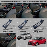 toyota vios yaris ncp151 2018-2023 car console box frame cover carbon fiber garnish accessories skho