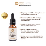 (HoảTốc1h) Vitamin D3 K2 MK7 Sunday Natural Của Đức 20ml 600 giọt - Tăng hấp thụ canxi giúp bé cao l