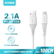 Kivee 2.1A สายชาร์จ สายชาร์จเร็ว Lightning Micro Type C สายเคเบิลข้อมูล USB สำหรับ iPhone 12 11 Samsung Xiaomi Hawei VIVO OPPO โทรศัพท์มือถือ Android