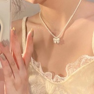 🎀ร้ายไทยพร้อมส่ง🎀 สร้อยคอ มุก ลูกปัด จี้โบว์ จี้ฝังเพชร น่ารัก สวย สไตล์เกาหลี เหมาะกับผู้หญิง N183