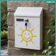 [lswbd] Decorative Outdoor Wall Mailbox Sun Pattern Vintage Galvanized Secure Parcel Holder Mail Box