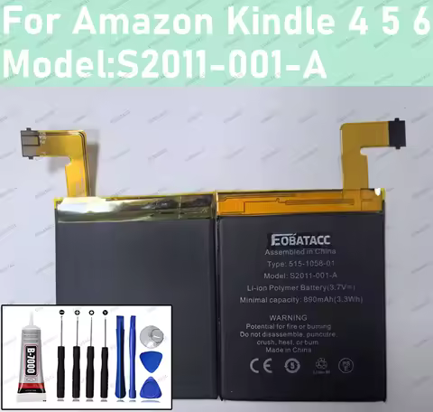 100% Large capacity S2011-001-A Battery For Amazon kindle 4 5 6 Phone batteries batteria+Free Tools