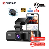 REDTIGER F7N 4K Front & Rear Dash Cam, WiFi, GPS, 24H Parking Mode, Car DVR (Without Memory Card)