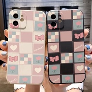 Straight edge Rubik's Cube case for iphone 14promax 11 13 12 7Plus X XS Max grid bow Cover