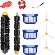 3 ชิ้น ตัวกรอง, 3 ชิ้น แปรงด้านข้าง, 1 ชิ้น แปรง และแปรงป้องกันการติดสำหรับ iRobot Roomba รุ่น 600 เ