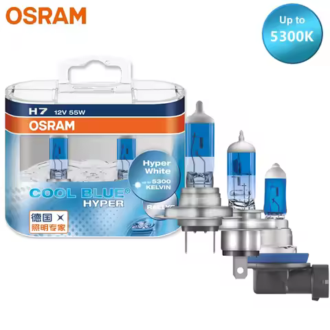 OSRAM Cool Blue Hyper H7 H4 H11 H1 Car Halogen HB3 9005 HB4 9006 5300K Headlight Hi/Lo Beam 12V 55W 