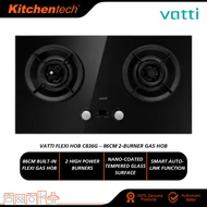 Vatti 86CM Flexi Gas Hob C836G 2Burner Nano Coated Tempered Glass C836G Dapur gas