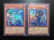 遊戲王卡(日版/日紙)LOCR-JP001 白之幻獸-青眼白龍+LOCH-JP001 王之僕從 黑魔導金閃／UR