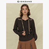 Giordano Knitted Pullover with Lapel Contrast Color & Tie Straps – tie straps adjustable contrast co