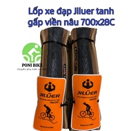 Jiluer 700x28C Bicycle Tire / Tire (Brown Rim) folding rim for sports, Road, Touring bicycles