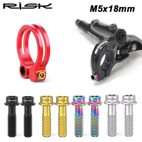 RISK Titanium bicycle seatpost clamp bolt M5x18 Mountain Road bicycle Seat Clamp Screw fixing Screws