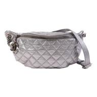 CHANEL 牛皮皮革Belt Bag銀扣鏈帶腰包