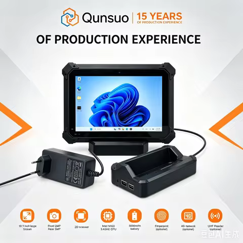 Tablet Industrial Windows 11 Rugged Wifi 2D 4G Network Figerprint UHF Reader Tablet With Docking Sta