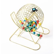 Big Lottery Bingo Machine Game Set – Gold Cage with Numbered Balls for Party & Family Fun