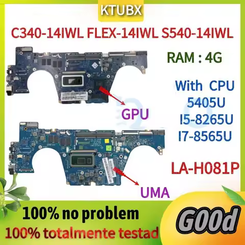 LA-H081P.For Lenovo IDEAPAD S540-14IWL/C340-14IWL/ Flex-14IWL Laptop Motherboard.With 5405 I5 I7 8th
