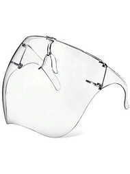 1入組護目鏡式防霧透明口罩,可重複使用防濺保護塑料口罩,適用於女性、男性、兒童