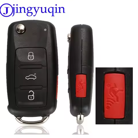 jingyuqin 4 Buttons Car Key Shell For VW Caddy Eos Golf Jetta Beetle Polo Up Tiguan Touran 5K0837202