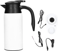 Electric Kettle 800ml Stainless Steel Portable Kettle for Travel Large Capacity Portable Insulation Water Heater Pot Kettle Compact and Portable Kitchen Appliance for Car Travel Home Use (Color : Whi