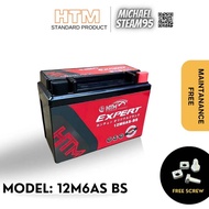 HTM BATTERY 12M6AS (YB6.5L) FOR MODENAS MR2 / DEMAK DTM 150 / DTM 200 / DZM 200 YUASA YOKOHAMA