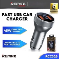 REMAX RCC325 Car Charger Fast Charging 45W USB Car Charger Adapter Car Fast Charger Kereta Car USB P