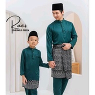 Baju Melayu Lelaki (EMERALD GREEN) Baju Melayu Cekak Musang Raes Baju Melayu Raya 2025 Baju Melayu S