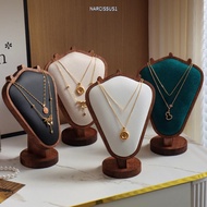 NARCISSUS13A0E Exhibit Props, Exhibition Light Luxury Necklace Display,   Wood Crude Wood Jewelry St
