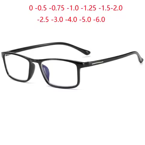 Ultralight TR90 Finished Myopia Glasses Women Men Comfortable Square Student Short-sight Eyewear Pre