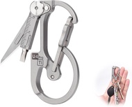 ชุดอุปกรณ์ EDC สำหรับผู้ชายและผู้หญิง ประกอบด้วยคลิปคาราไบเนอร์ไทเทเนียม RovyVon U4 Pro+ Plus พวงกุญ