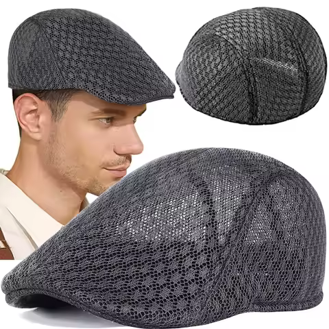 Summer Breathable Berets Men Soft Cotton and linen Hat Windproof Street Beret Hat Retro England Hats