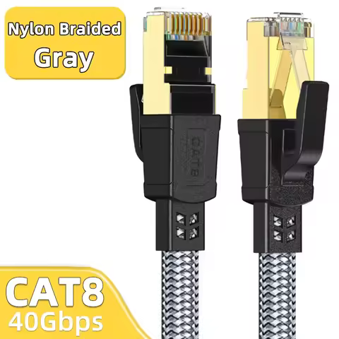 RJ45 Network Cable Gaming Flat Nylon Braided Cable Internet Network Lan Patch Cord Lan Network Wire 