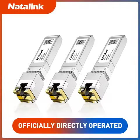 Natalink 1.25G/2.5G/10G GBASE-T SFP+ to RJ45 CAT6a Transceiver Module Auto-Negotiation Ethernet Modu