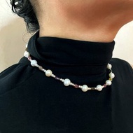 寶石和珍珠項鍊，淡水珍珠項鍊