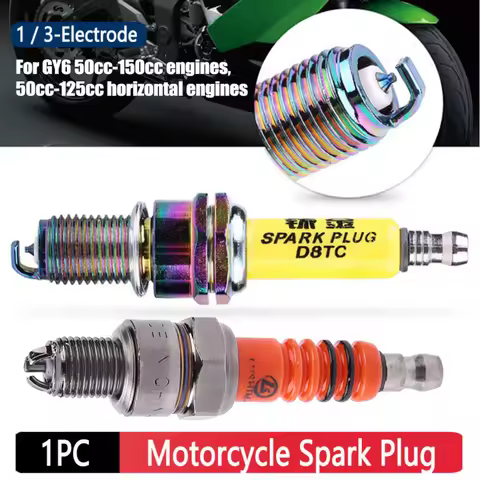 High Performance A7TC Spark Plug 1/3-Electrode Motorcycle Spark Plug for GY6 50cc-150cc Engines 50cc