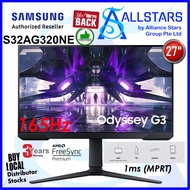 (ALLSTARS : We are Back PROMO) Samsung S32AG320NE / S32AG320 series 32 inch Odyssey G3 Monitor FHD Flat / 1080p / 1,920 x 1,080 / Free Sync , Flicker Free , 165Hz , 1ms (S32AG320NEXXS) (Warranty 3years on-site with Samsung)