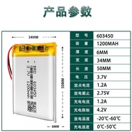 603450Lithium Battery 3.7V Polymer Battery Rechargeable Driving Recorder Mosquito Killer Lamp Speake